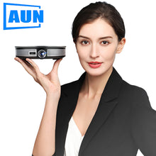 Load image into Gallery viewer, AUN MINI Projector D8S, 1280x720P, Android 6.0 (2G+16G) WIFI. 12000mAH Battery, Portable 3D beamer. Support 4K for home cinema