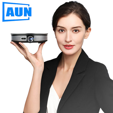AUN MINI Projector D8S, 1280x720P, Android 6.0 (2G+16G) WIFI. 12000mAH Battery, Portable 3D beamer. Support 4K for home cinema