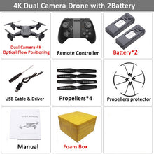 Load image into Gallery viewer, Visuo XS816 RC Drone with 50 Times Zoom WiFi FPV 4K /720P Dual Camera Optical Flow Quadcopter Foldable Selfie Dron VS SG106 M70